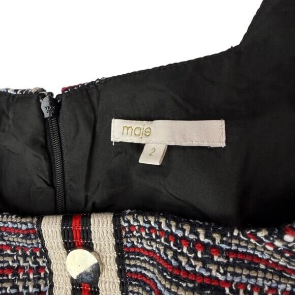 MAJE Renatelle Tweed Jacquard Jumpsuit Size Medium - Picture 7 of 13